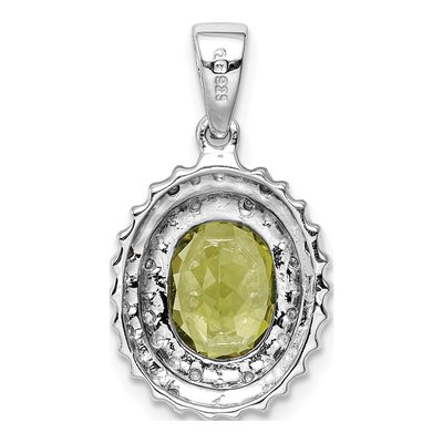 Sterling Silver Peridot & Diamond Pendant – view 5