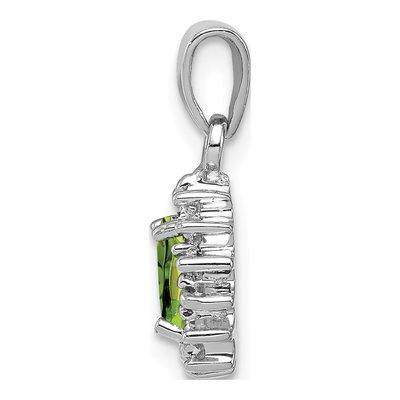 Sterling Silver Peridot & Diamond Pendant – view 3