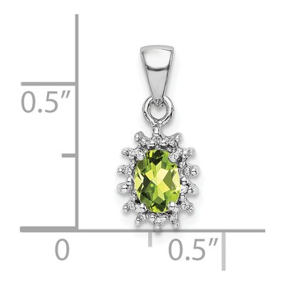Sterling Silver Peridot & Diamond Pendant – view 4
