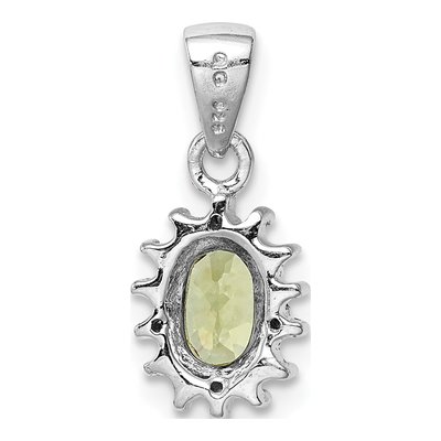 Sterling Silver Peridot & Diamond Pendant – view 5