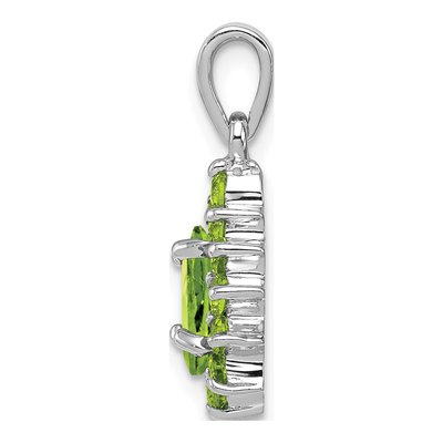 Sterling Silver Peridot Pear Pendant – view 3