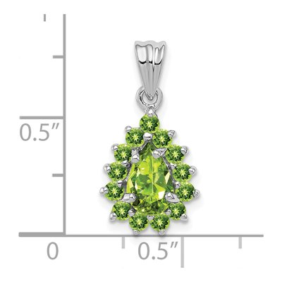 Sterling Silver Peridot Pear Pendant – view 4