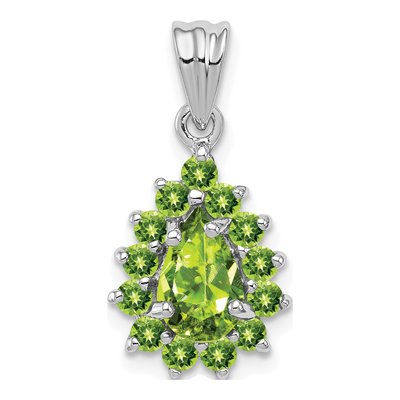Sterling Silver Peridot Pear Pendant
