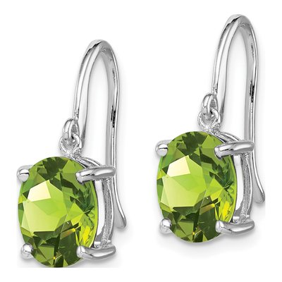 Sterling Silver Peridot Wire Dangle Earrings – view 3