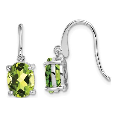 Sterling Silver Peridot Wire Dangle Earrings