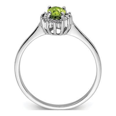Sterling Silver Peridot & Diamond Ring – view 3