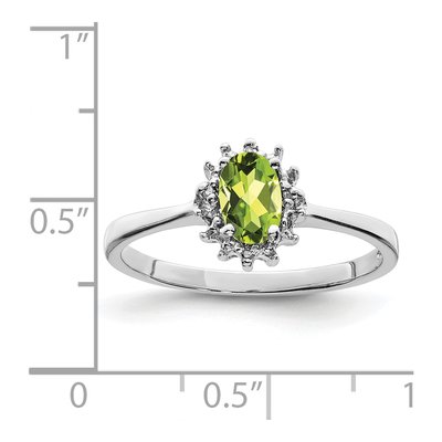 Sterling Silver Peridot & Diamond Ring – view 4