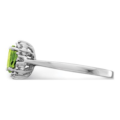 Sterling Silver Peridot & Diamond Ring – view 5