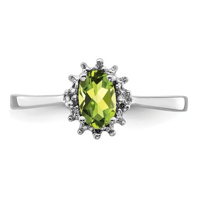 Sterling Silver Peridot & Diamond Ring – view 6