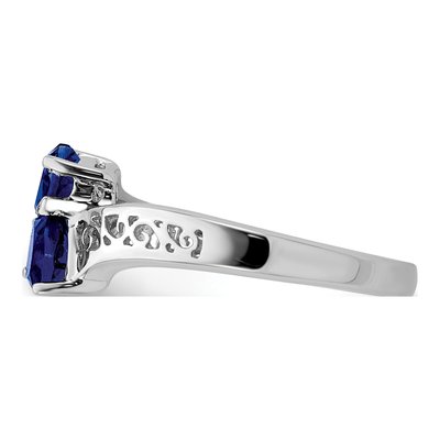 Sterling Silver Sapphire Heart Ring – view 4