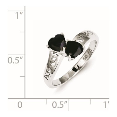 Sterling Silver Sapphire Heart Ring – view 5