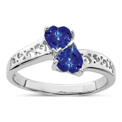 Sterling Silver Sapphire Heart Ring