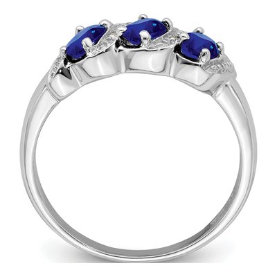 Sterling Silver Sapphire & Diamond Ring – view 3