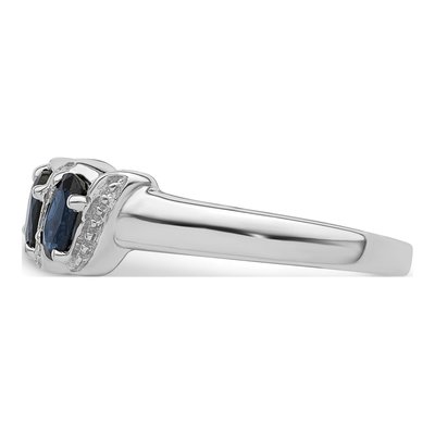 Sterling Silver Sapphire & Diamond Ring – view 4