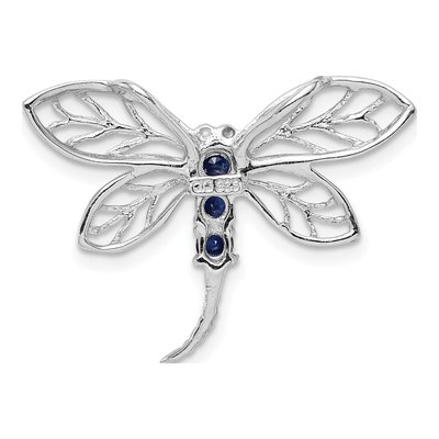 Sterling Silver Sapphire Dragonfly Pendant – view 5