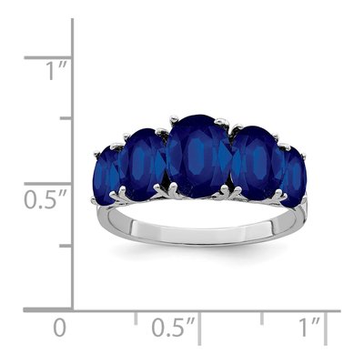 Sterling Silver Lab-Created Sapphire & Sapphire Ring – view 5