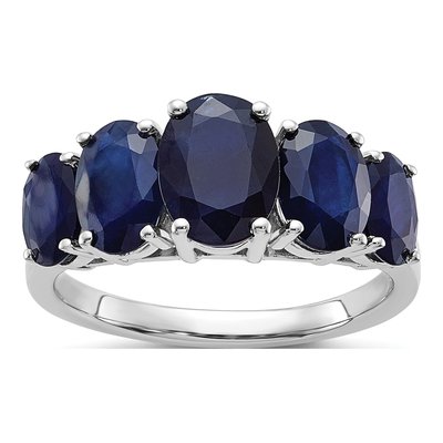 Sterling Silver Lab-Created Sapphire & Sapphire Ring