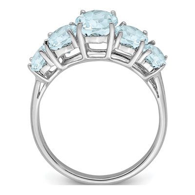 Sterling Silver Aquamarine Aqua Ring – view 3
