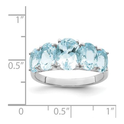 Sterling Silver Aquamarine Aqua Ring – view 4