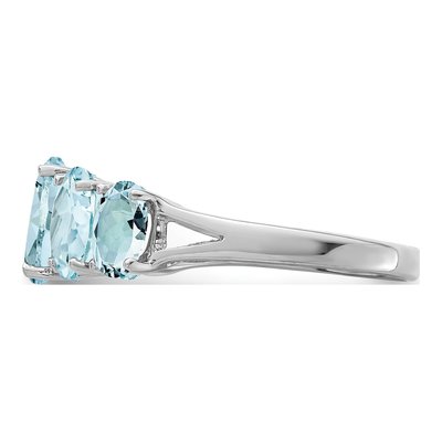 Sterling Silver Aquamarine Aqua Ring – view 5