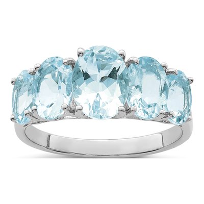 Sterling Silver Aquamarine Aqua Ring