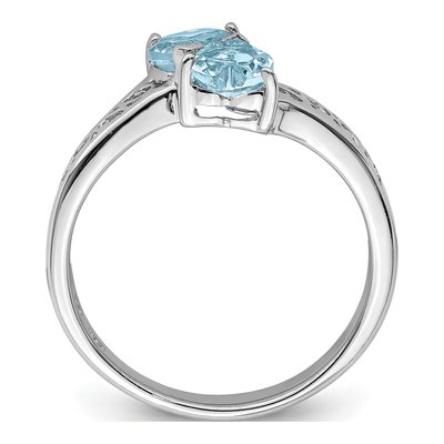 Sterling Silver Aquamarine Heart Ring – view 3