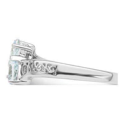Sterling Silver Aquamarine Heart Ring – view 4