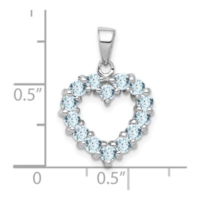 Sterling Silver Aquamarine Heart Pendant – view 4