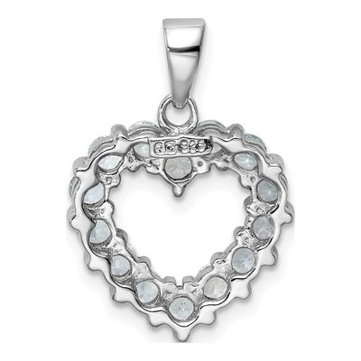 Sterling Silver Aquamarine Heart Pendant – view 5