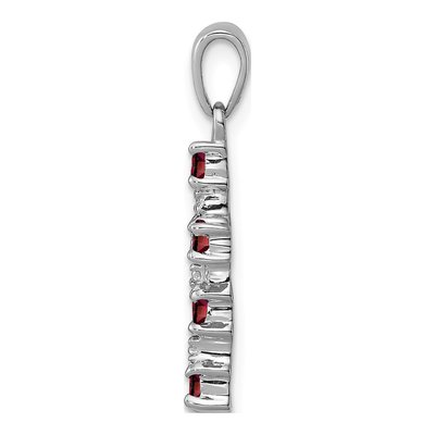 Sterling Silver Garnet & Diamond Cross Pendant – view 3