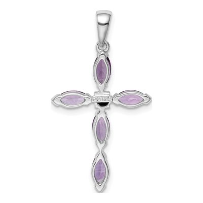 Sterling Silver Amethyst & Diamond Pendant – view 5