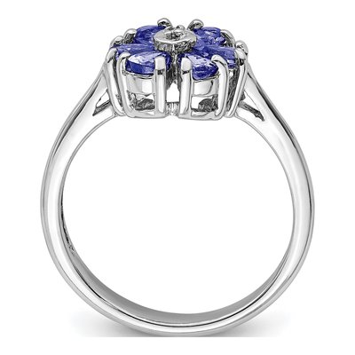 Sterling Silver Tanzanite & Diamond Ring – view 2