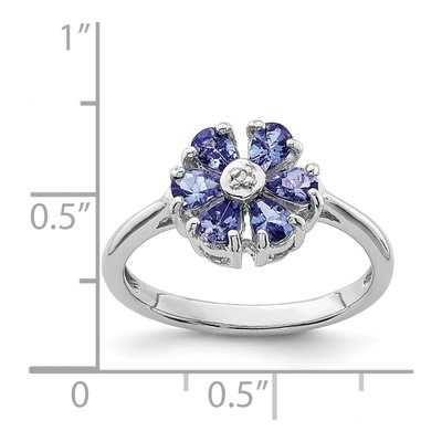 Sterling Silver Tanzanite & Diamond Ring – view 3