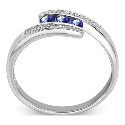 Sterling Silver Tanzanite & Diamond Ring – view 3