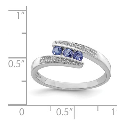 Sterling Silver Tanzanite & Diamond Ring – view 4