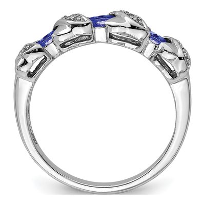 Sterling Silver Tanzanite & Diamond Ring – view 3