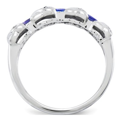 Sterling Silver Tanzanite & Diamond Ring – view 4