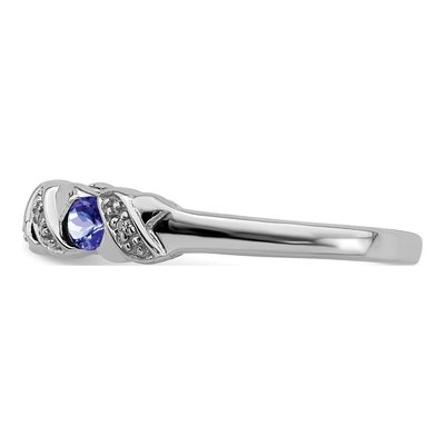 Sterling Silver Tanzanite & Diamond Ring – view 5