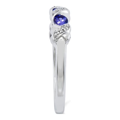Sterling Silver Tanzanite & Diamond Ring – view 7