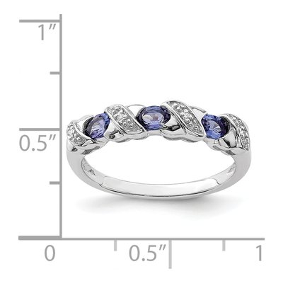 Sterling Silver Tanzanite & Diamond Ring – view 8