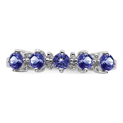 Sterling Silver Tanzanite & Diamond Ring – view 6