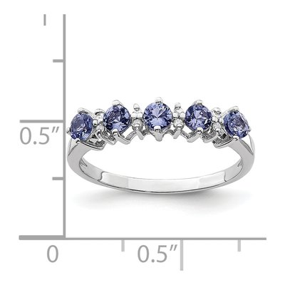 Sterling Silver Tanzanite & Diamond Ring – view 8