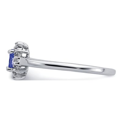 Sterling Silver 1/20 ct tw Tanzanite & Diamond Oval Ring – view 4