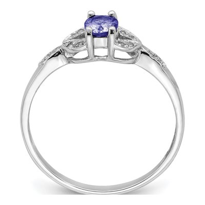 Sterling Silver Tanzanite & Diamond Ring – view 3