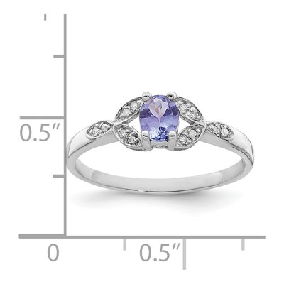 Sterling Silver Tanzanite & Diamond Ring – view 4