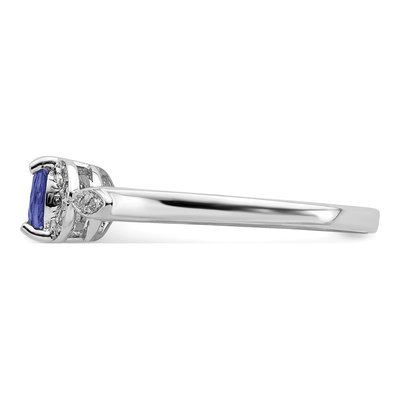 Sterling Silver Tanzanite & Diamond Ring – view 5