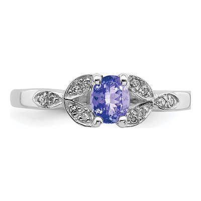 Sterling Silver Tanzanite & Diamond Ring – view 6