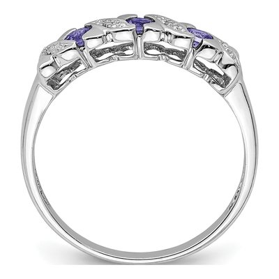 Sterling Silver Tanzanite & Diamond Ring – view 3