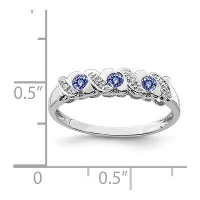 Sterling Silver Tanzanite & Diamond Ring – view 4