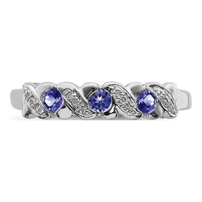 Sterling Silver Tanzanite & Diamond Ring – view 6